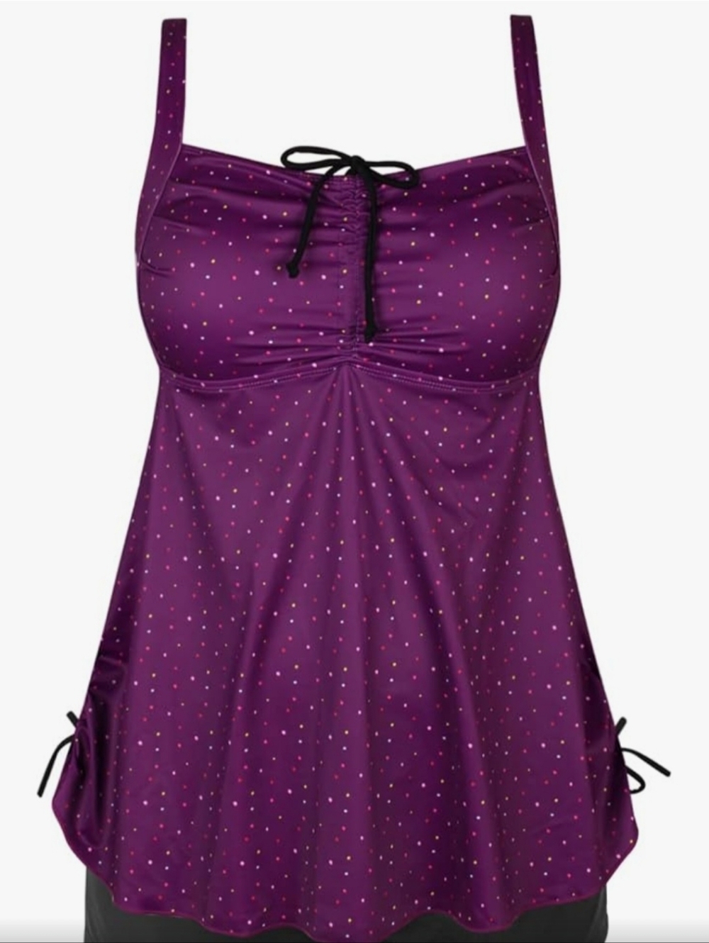Plus Size Swim Top. Purple with colorful dots. Size 28W. NWT.
